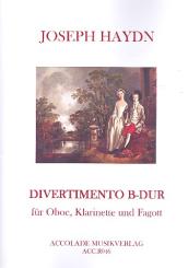 Haydn, Franz Joseph: Divertimento B-Dur  für Oboe, Klarinette und Fagott, Partitur und Stimmen 