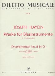 Haydn, Franz Joseph: Divertimento für 2 Hörner, 2 Fagotte und 2 Oboen, Partitur und Stimmen 