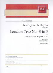 Haydn, Franz Joseph: Londoner Trio F-Dur Nr.3 für 2 Oboen und Englischhorn, Partitur und Stimmen 