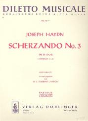 Haydn, Franz Joseph: Scherzando D-Dur Nr.3 Hob.II:35 für 2 Oboen, 2 Hörner, 2 Violinen und Bc, Partitur 