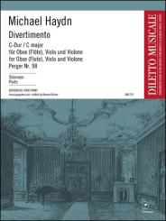 Haydn, Johann Michael: Divertimento C-Dur Perger 98 für Oboe, Viola und Kontrabaß, Stimmen 