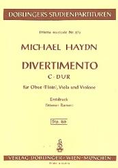 Haydn, Johann Michael: Divertimento C-Dur für Oboe, Viola und Violone, Studienpartitur 