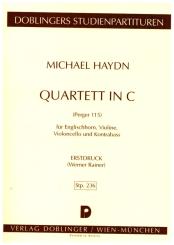 Haydn, Johann Michael: Quartett in C-Dur Perger 115 für Englischhorn, Violine, Violoncello und Kontrabass, Studienpartitur 