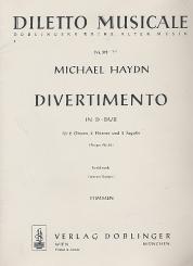 Haydn, Michael: Divertimento D-Dur Perger 95 für 2 Oboen, 2 Hörner und, 2 Fagotte,  Stimmen 