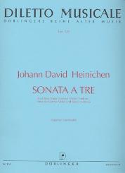 Heinichen, Johann David: Sonata à 3 für Oboe (Viola, Flöte, Violine), Viola da gamba (Viola) und Bc, Partitur und Stimmen 