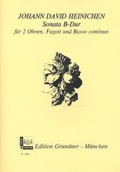 Heinichen, Johann David: Sonate B-Dur für 2 Oboen, Fagott und Bc, Partitur (=Klavier) und Stimmen 