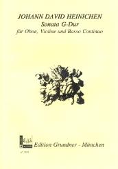Heinichen, Johann David: Sonate G-Dur für Oboe, Violine und Bc, Partitur (=Klavier) und Stimmen 