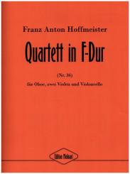 Hoffmeister, Franz Anton: Quartett F-Dur Nr.36 für Oboe, 2 Violen, Violoncello, Partitur und Stimmen 
