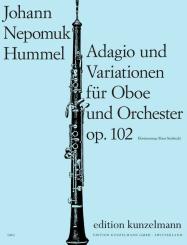 Hummel, Johann Nepomuk: Adagio und Variationen op.102 für Oboe und Orchester, Klavierauszug 