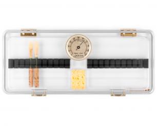 Boîte en plexiglas pour 18 anches de cor anglais avec hygromètre 