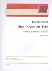 Ibert, Jacques: 5 Pieces en Trio pour hautbois, clarinette et basson, partition et parties 