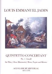 Jadin, Louis Emmanuel: Quintetto concertant f-Moll Nr.1 für Flöte, Oboe, Klarinette, Horn, Fagott und Klavier, Stimmen 