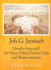 Janitsch, Johann Gottlieb: Quadro g-Moll für Oboe (Flöte), Violine, Viola und Bc, Stimmen 
