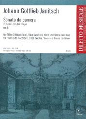Janitsch, Johann Gottlieb: Sonata da camera B-Dur op.6 für Flöte (Altblockflöte), Oboe (Violine), Viola und Bc, Partitur und Stimmen 