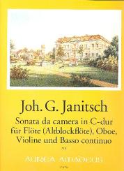 Janitsch, Johann Gottlieb: Sonata da camera C-Dur für Flöte (Altblockflöte), Oboe, Violine und Bc, Stimmen (Bc ausgesetzt) 