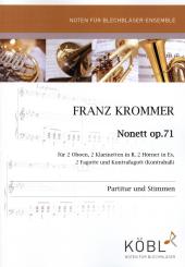 Krommer, Franz Vinzenz: Nonett op.71 für 2 Oboen, 2 Klarinetten, 2 Hörner in Es, 2 Fagotte und, Kontrafagott (Kb),   Partitur und Stimmen 