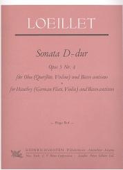 Loeillet, Jean Baptiste (John of London): Sonate D-Dur op.5,4 für Oboe (Flöte, Violine)  und Bc 