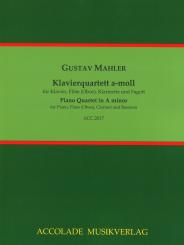 Mahler, Gustav: Klavierquartett a-Moll für Klavier, Flöte (Oboe), Klarinette und Fagott, Partitur und Stimmen 