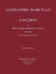 Marcello, Alessandro: Konzert d-Moll für Oboe, Streicher und Bc, Partitur und Stimmen 