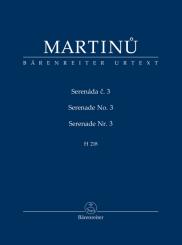 Martinu, Bohuslav: Serenade Nr.3 H218 für Oboe, Klarinette, 4 Violinen und Violoncello, Studienpartitur 