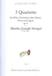 Mengal, Martin-Joseph: 3 Quartette op.18 für Flöte, Klarinette (Oboe), Horn und Fagott, Partitur und Stimmen 