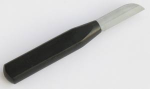 Zweiseitenplanschliffmesser mit kurzer Klinge - Ebenholzgriff 