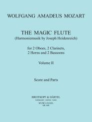 Mozart, Wolfgang Amadeus: Die Zauberflöte Band 2 für 2 Oboen, 2 Klarinetten, 2 Fagotte und 2 Hörner, Partitur und Stimmen 