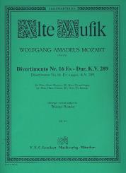 Mozart, Wolfgang Amadeus: Divertimento Es-Dur Nr.16 KV289 für Flöte, Oboe, Klarinette, Horn und Fagott, Stimmen 