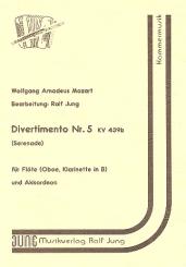 Mozart, Wolfgang Amadeus: Divertimento Nr.5 KV439b für Flöte (Oboe / Klarinette) und Akkordeon 