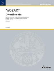 Mozart, Wolfgang Amadeus: Divertimento Nr. 3 KV 439b für Flöte, Klarinette in B (Englischhorn, Viola) und Gitarre, Partitur und Stimmen 