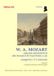 Mozart, Wolfgang Amadeus: Großes Quintett nach der Serenade B-Dur Gran Partita KV361 für Oboe, Violine, Viola, Violoncello und Klavier,  Stimmen 