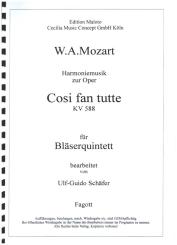 Mozart, Wolfgang Amadeus: Harmoniemusik zu Cosi fan tutte KV588 für Flöte, Oboe, Klarinette, Horn und Fagott, Partitur und Stimmen 