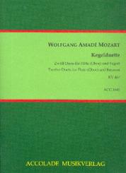 Mozart, Wolfgang Amadeus: Kegelduette KV487 für Flöte (Oboe) und Fagott, Spielpartitur 