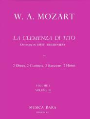 Mozart, Wolfgang Amadeus: La clemenza di Tito Band 2 für 2 Oboen, 2 Klarinetten, 2 Fagotte und 2 Hörner, Partitur und Stimmen 