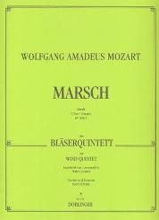 Mozart, Wolfgang Amadeus: Marsch C-Dur KV480,1 für Flöte, Oboe, Klarinette, Horn und Fagott, Partitur und stimmen 
