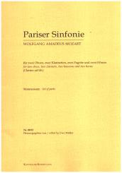 Mozart, Wolfgang Amadeus: Pariser Sinfonie für 2 Oboen, 2 Klarinetten, 2 Fagotte, 2 Hörner, Stimmen 