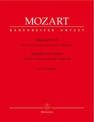 Mozart, Wolfgang Amadeus: Quartett F-Dur KV370 für Oboe, Violine, Viola und Violoncello, Stimmen 