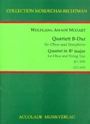 Mozart, Wolfgang Amadeus: Quartett B-Dur KV285b für Oboe, Violine, Viola und Violoncello, Partitur und Stimmen 