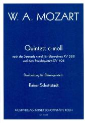 Mozart, Wolfgang Amadeus: Quintett c-Moll für Flöte, Oboe, Klarinette, Horn und Fagott, Partitur und Stimmen 