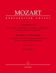 Mozart, Wolfgang Amadeus: Serenade B-Dur KV361 für 2 Oboen, 2 Klarinetten, 2 Bassetthörner, 4 Hörner, 2 Fagotte und Kontrabaß,    Stimmen 