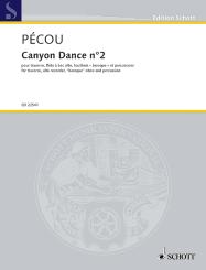 Pécou, Thierry: Canyon Dance no.2 für Flöte, Altblockflöte, (Barock) Oboe und Schlagwerk, Partitur und Stimmen 
