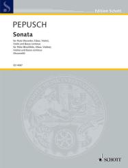 Pepusch, Johann Christoph: Sonata C-Dur für Flöte (Tenor-Blockflöte, Oboe, Violine), Violine und Cembalo (Klav 