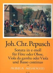 Pepusch, Johann Christoph: Sonate e-Moll für Flöte (Oboe), Viola da gamba (Viola ) und Bc, Stimmen (Bc ausgesetzt) 