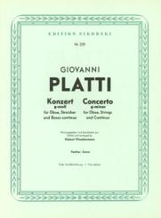 Platti, Giovanni Benedetto: Konzert g-Moll für Oboe und Streichorchester, Partitur 