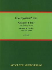 Pleyel, Ignaz Joseph: Quintett F-Dur für Flöte, Oboe, Klarinette, Horn und Fagott  , Partitur und Stimmen 