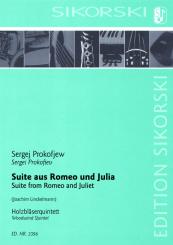 Prokofieff, Serge: Suite aus Romeo und Julia  für Flöte, Oboe, Klarinette in A, Horn und Fagott, Partitur und Stimmen 