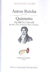 Reicha, Anton (Antoine) Joseph: Quintett d-Moll op.100,2 für Flöte, Oboe, Klarinette, Horn und Fagott, Partitur und Stimmen 