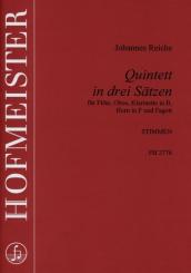 Reiche, Johannes: Quintett für Flöte, Oboe, Klarinette, Horn und Fagott, Stimmen 