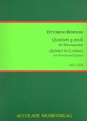 Respighi, Ottorino: Quintett g-Moll für Flöte, Oboe, Klarinette, Horn und Fagott, Partitur und Stimmen 