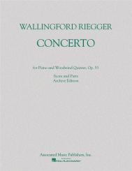 Riegger, Wallingford: Concerto op.53 for piano, flute, oboe, clarinet, horn and bassoon, score and parts 